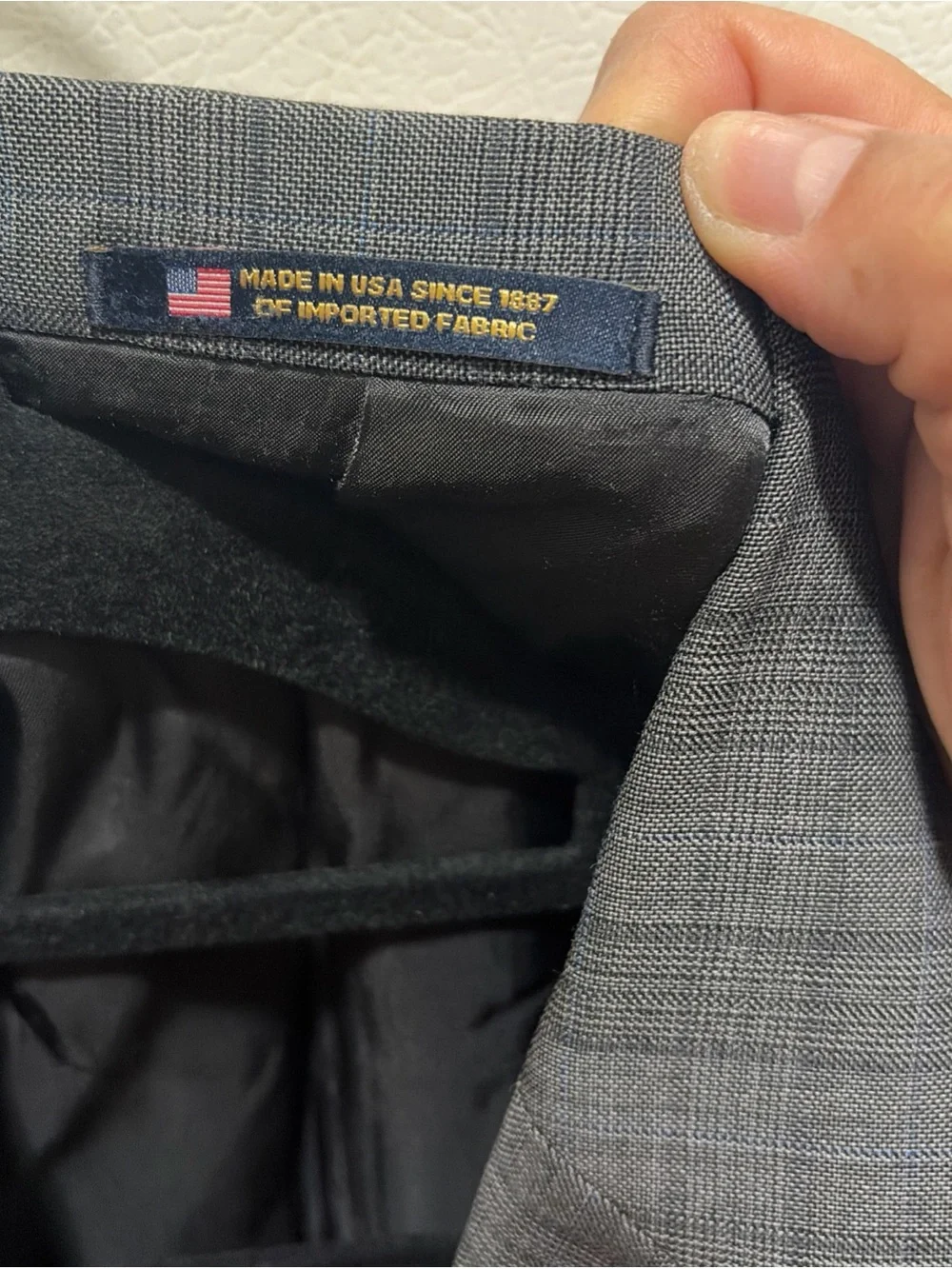 Hart Schaffner Marx Charcoal Glen Plaid Two-Button Suit Jacket